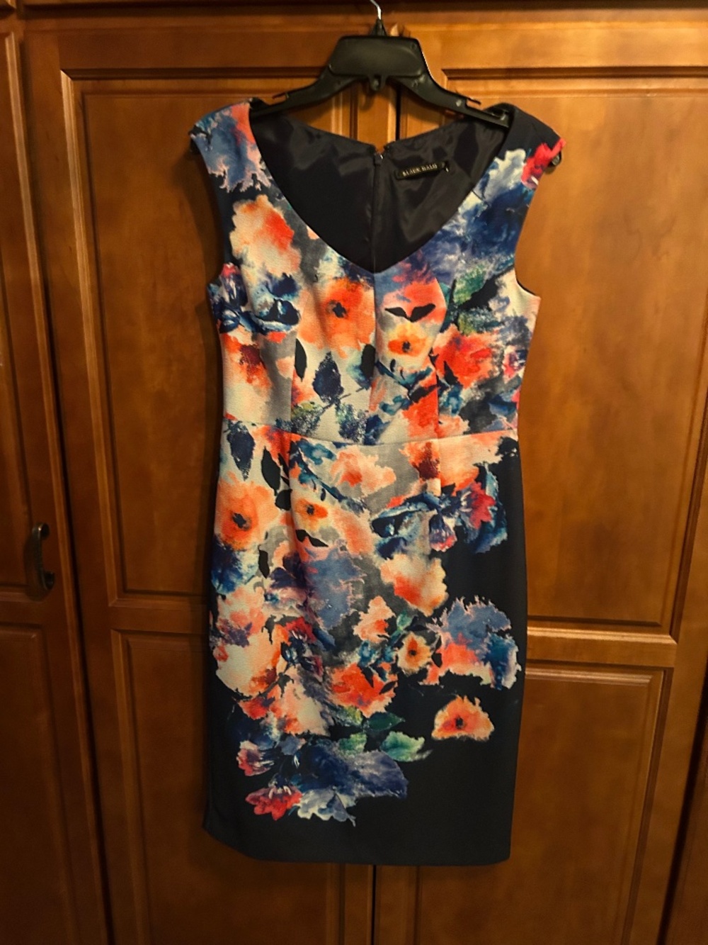 Black Halo Blue Floral Dress Size 12